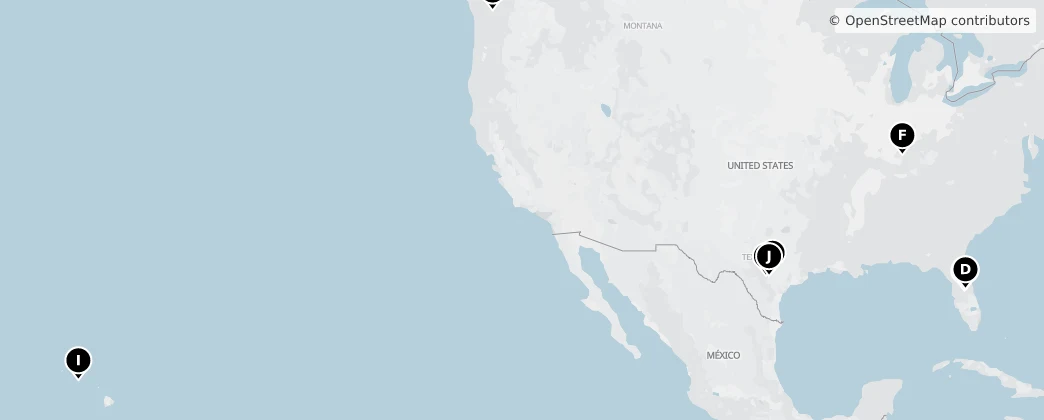 Map of Estados Unidos de América