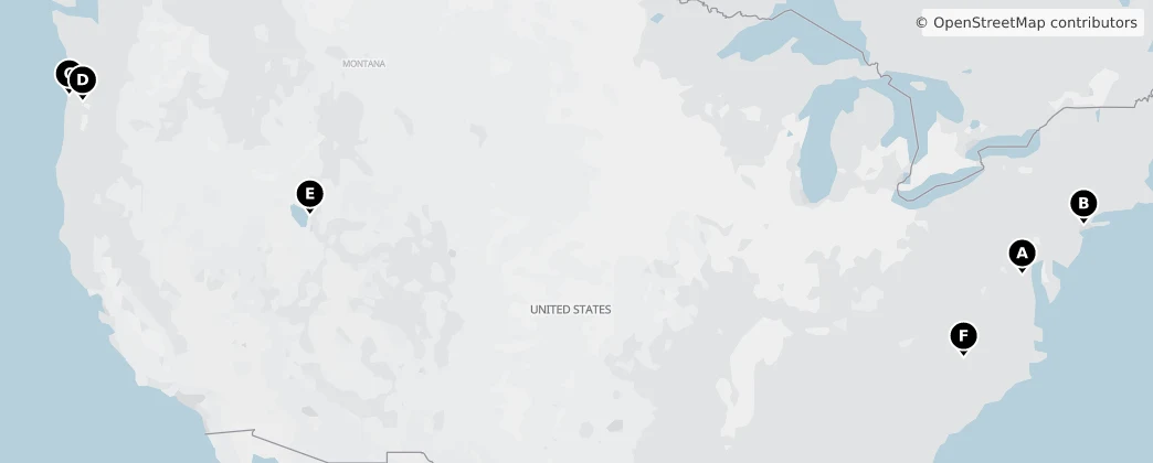 Map of Estados Unidos de América