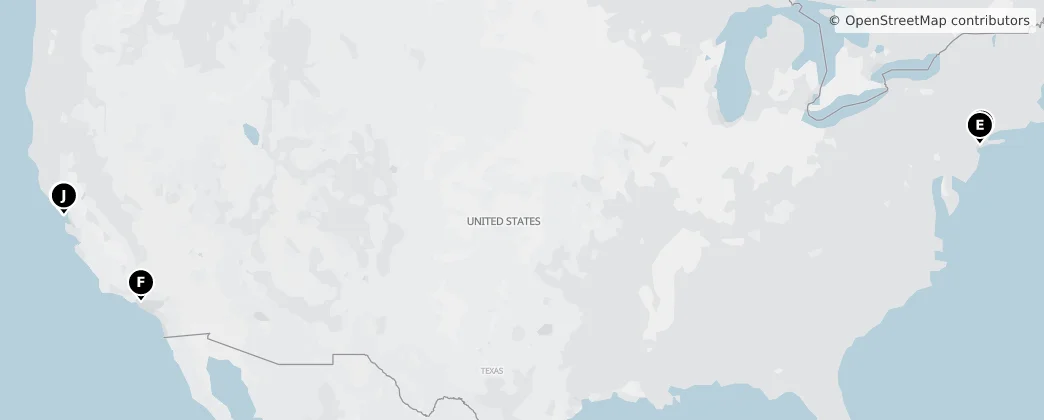 Map of Estados Unidos de América