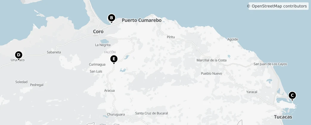 Map of Estado Falcón