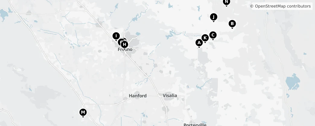 Map of Condado de Fresno