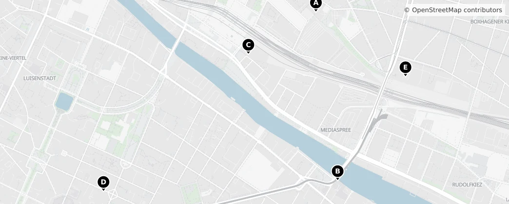 Map of Friedrichshain-Kreuzberg