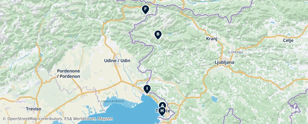 Map of Friuli-Venecia Julia