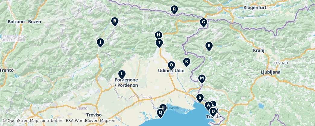 Map of Friuli-Venecia Julia