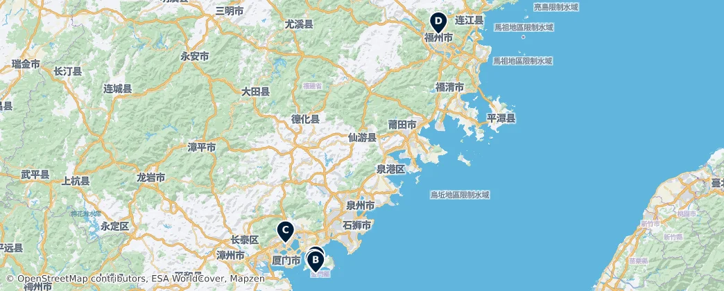 Map of Fujian