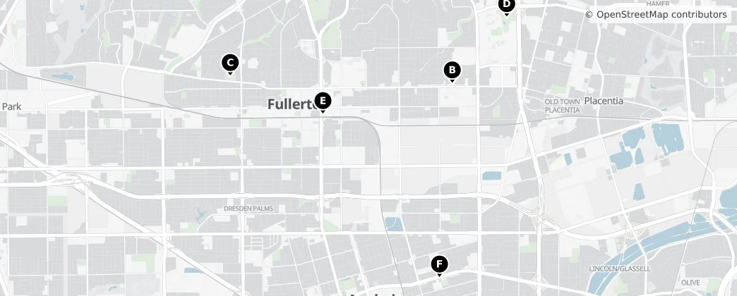 Map of Fullerton
