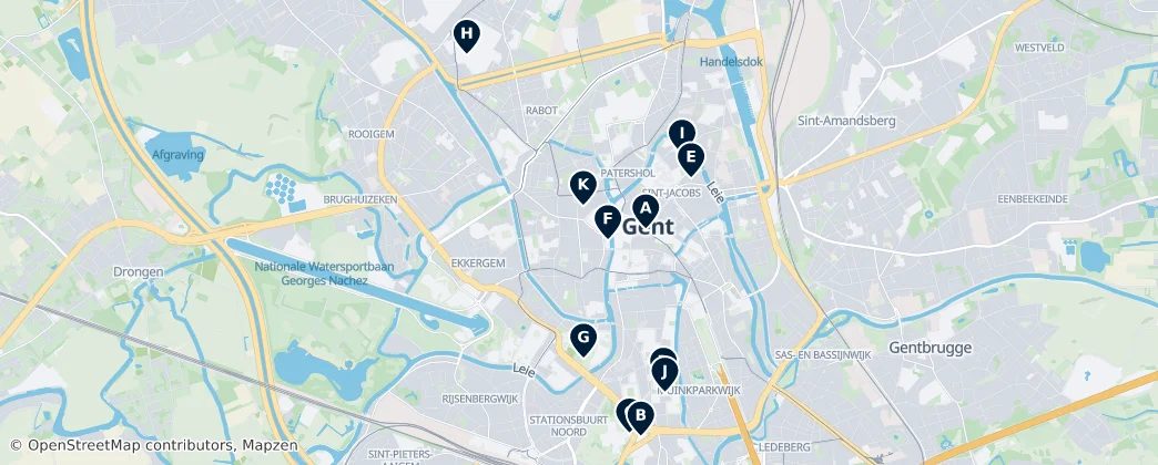 Map of Gante