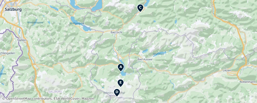 Map of Distrito de Gmunden