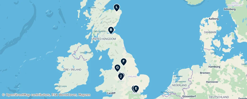 Map of Gran Bretaña