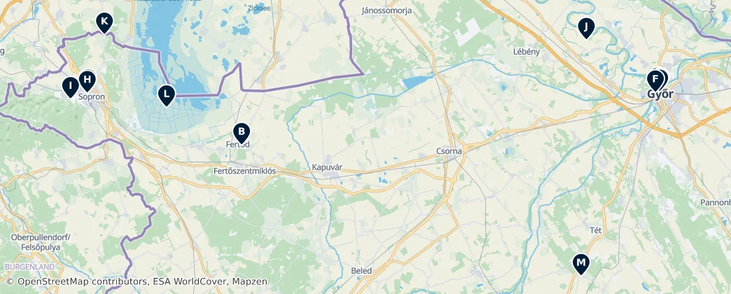 Map of Condado de Győr-Moson-Sopron