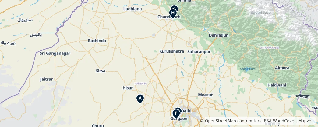 Map of Haryana