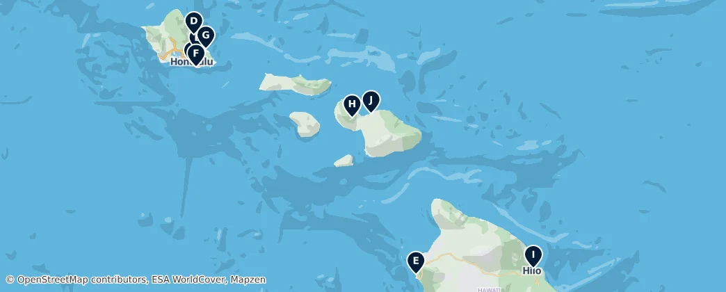 Map of Hawái