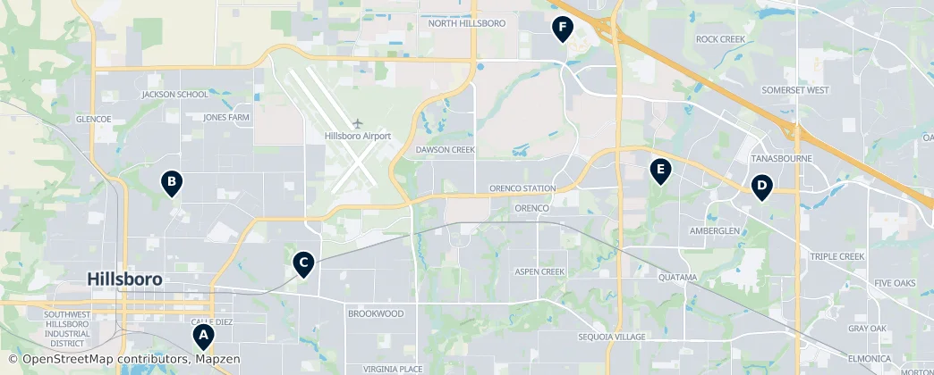 Map of Hillsboro
