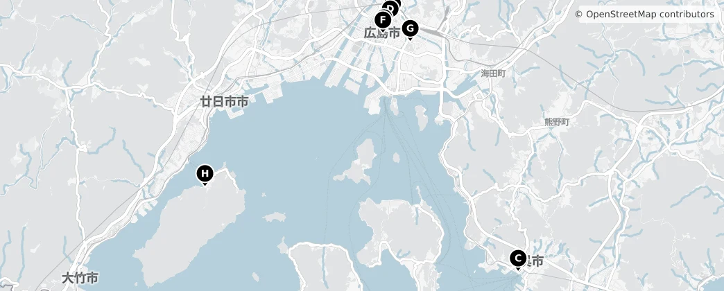 Map of Prefectura de Hiroshima