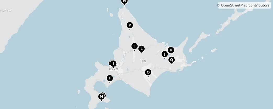 Map of Prefectura de Hokkaidō