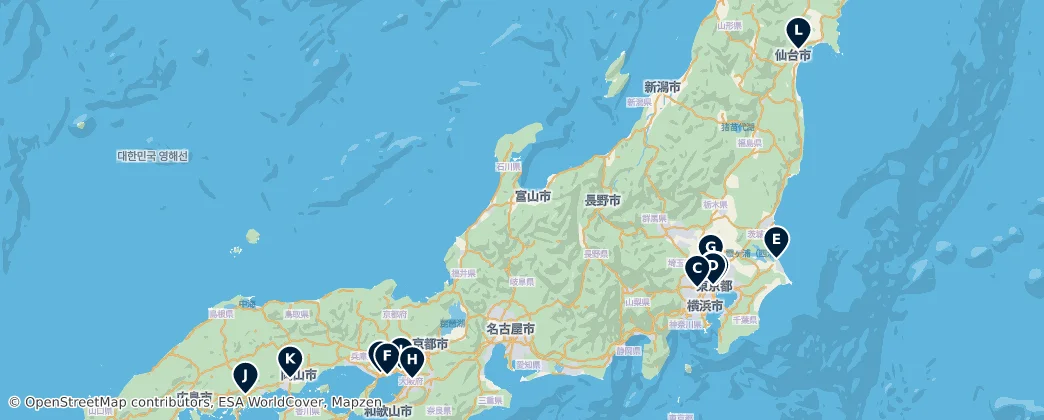 Map of Honshu