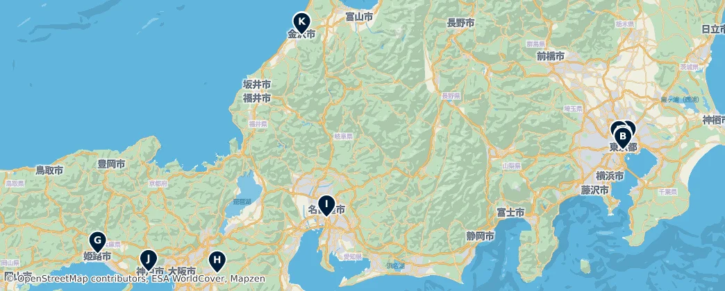 Map of Honshu