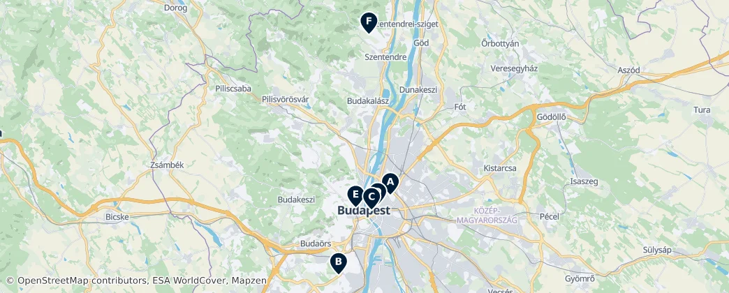 Map of Hungría Central
