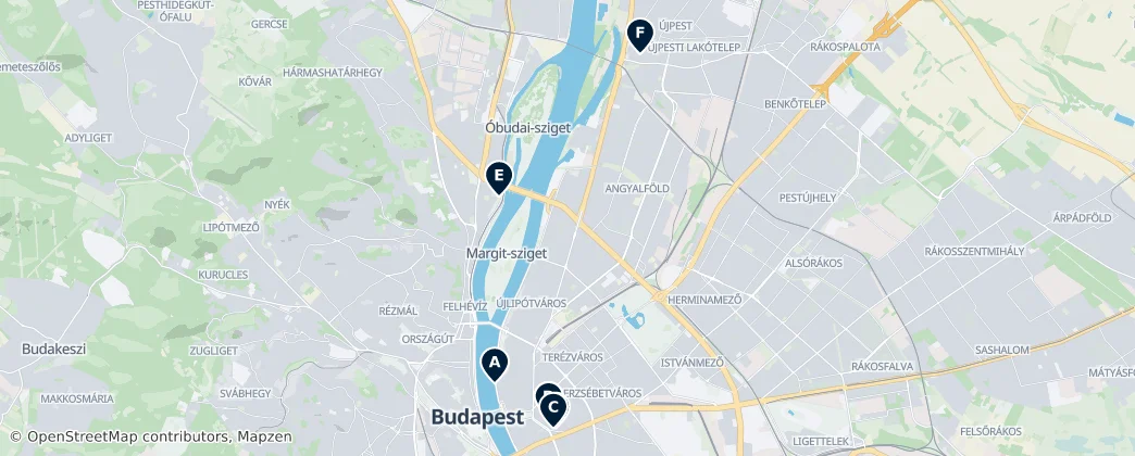 Map of Hungría Central