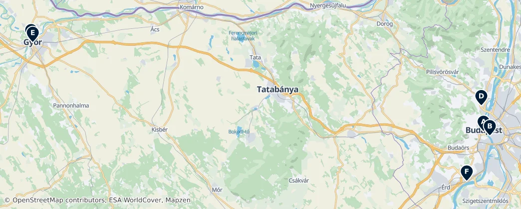 Map of Hungría