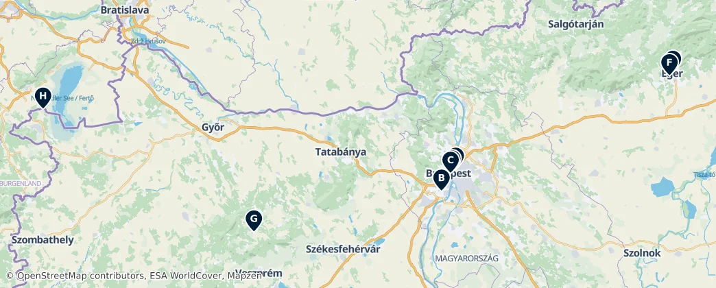 Map of Hungría