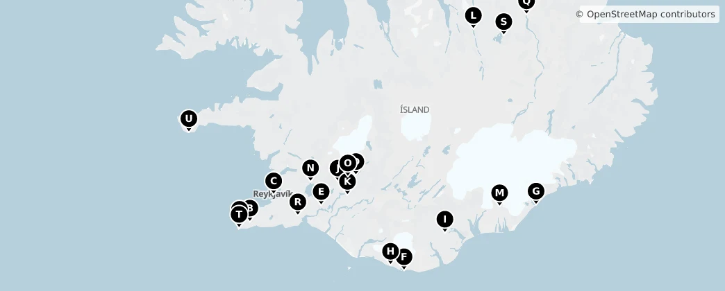 Map of Ísland