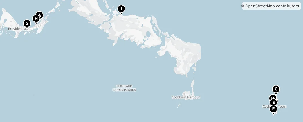 Map of Islas Turcas y Caicos