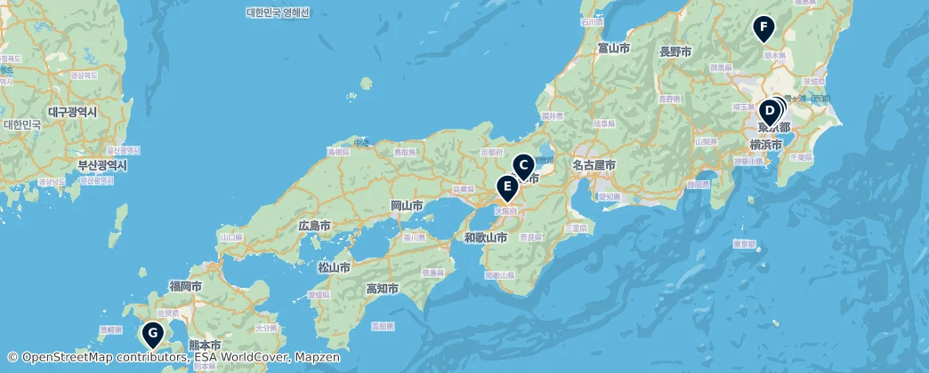 Map of Japón