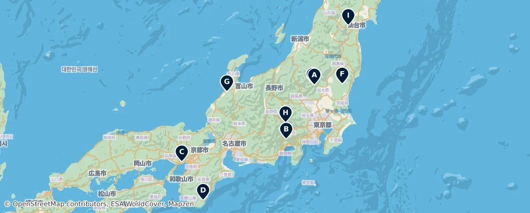 Map of Japón
