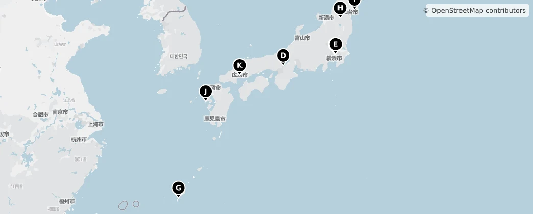 Map of Japón