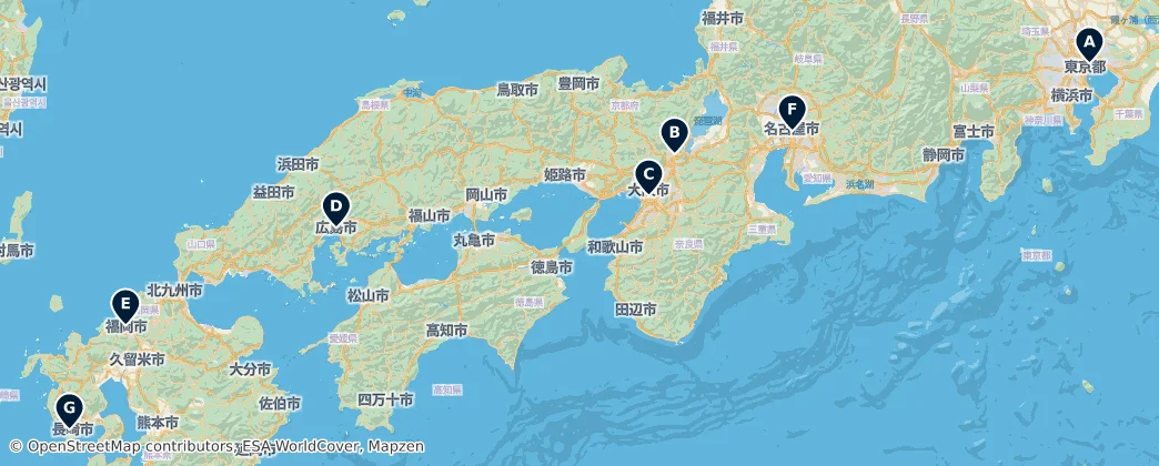 Map of Japón