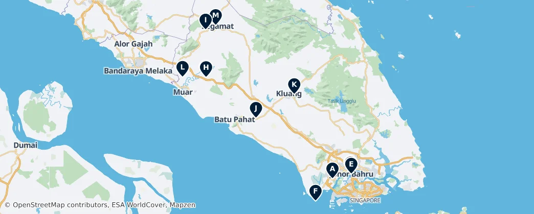 Map of Johor
