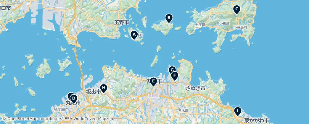 Map of Prefectura de Kagawa