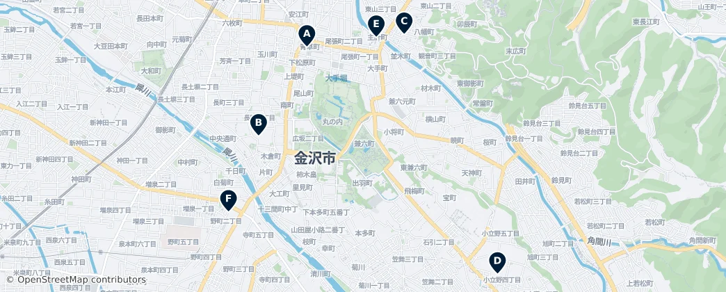 Map of Kanazawa