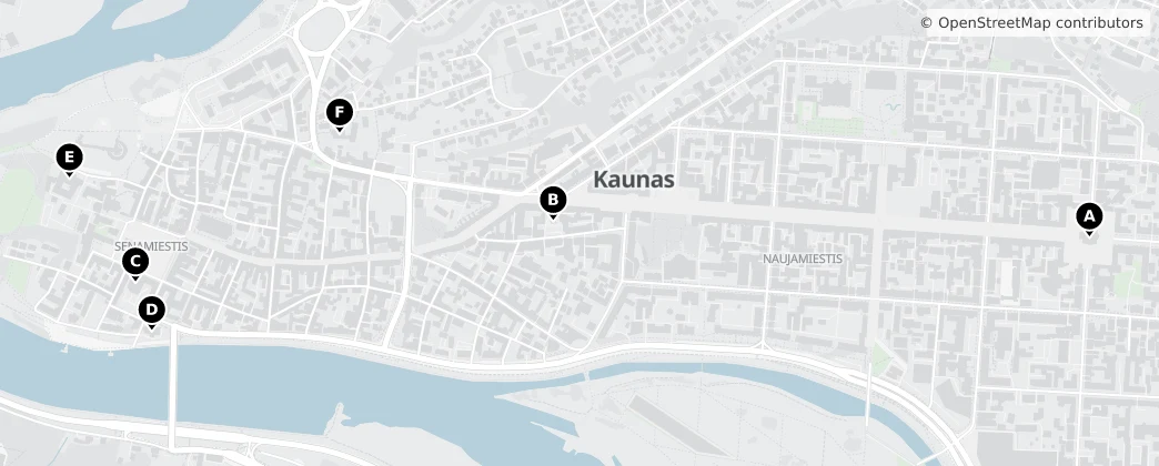 Map of Kaunas