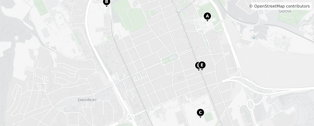 Map of Královo Pole