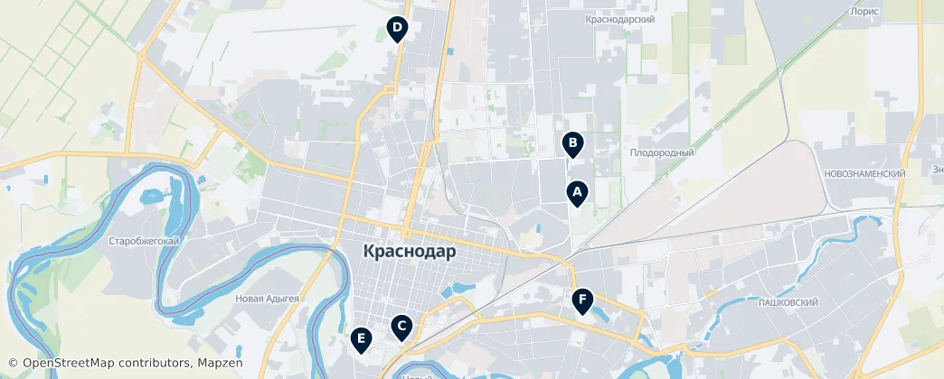 Map of Krasnodar