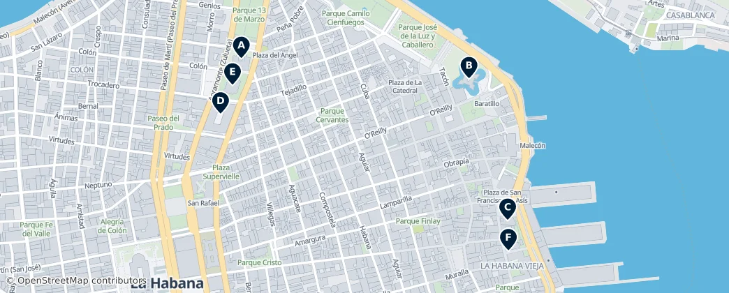 Map of La Habana Vieja