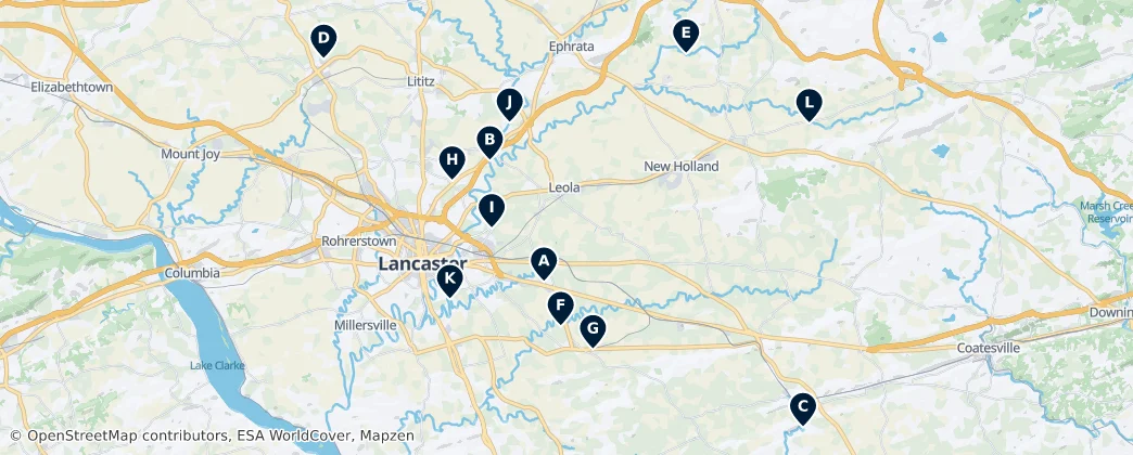 Map of Condado de Lancaster