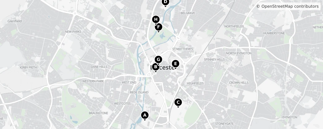 Map of Leicester