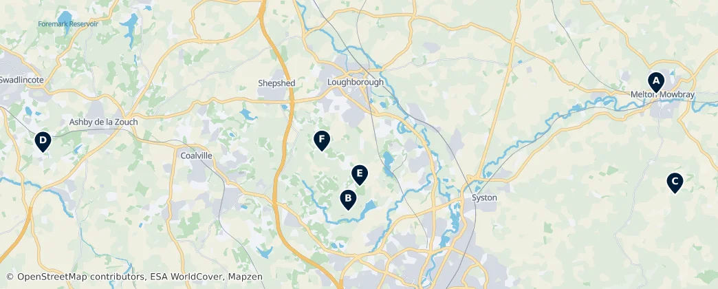 Map of Leicestershire