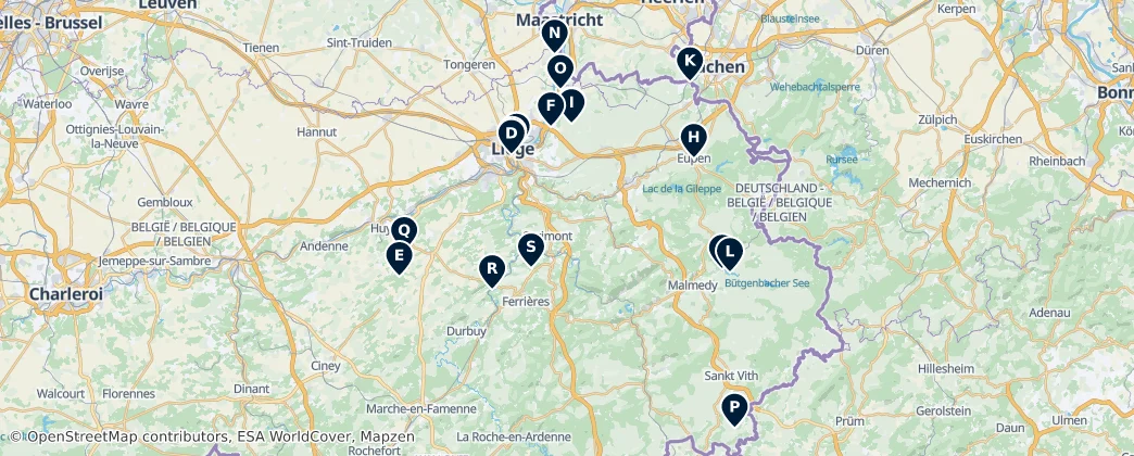 Map of Provincia de Lieja