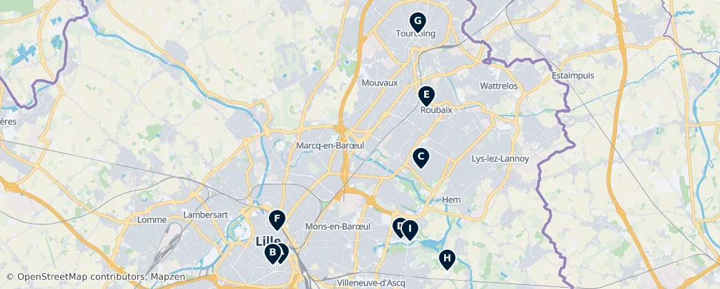 Map of Distrito de Lille