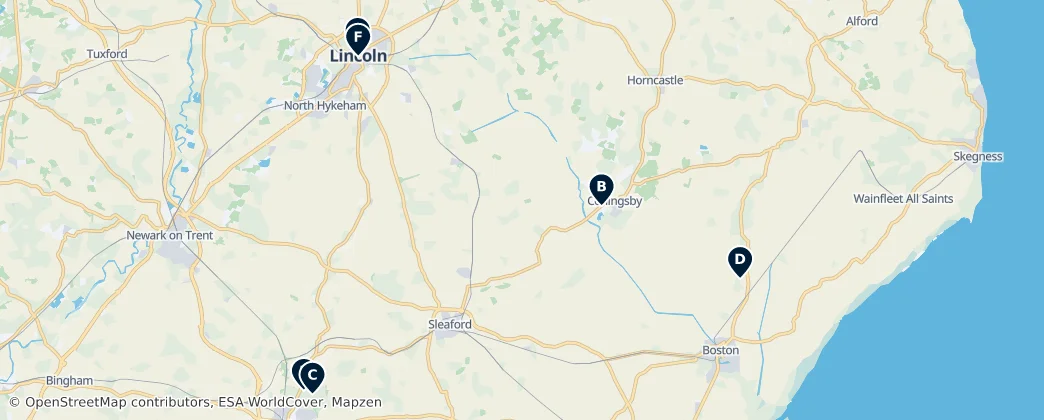 Map of Lincolnshire