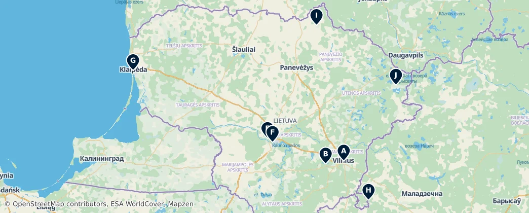 Map of Lituania