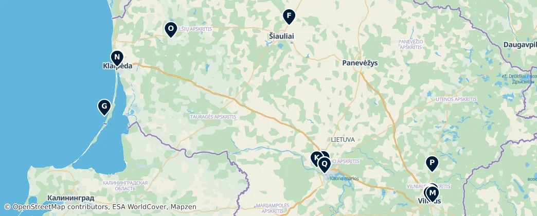 Map of Lituania