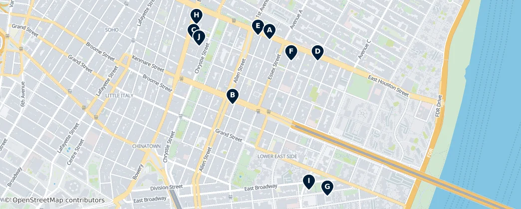 Map of Lower East Side