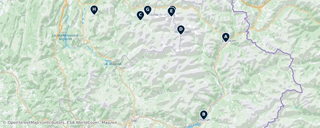 Map of Macizo des Écrins