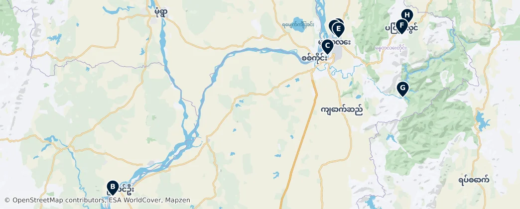 Map of Región del Mandalay