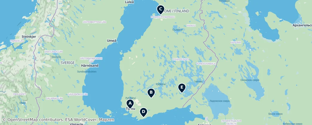 Map of Mainland Finland